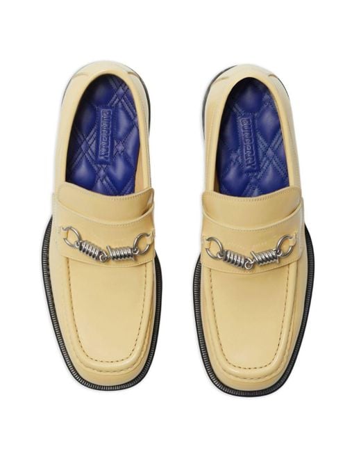 Burberry Natural Barbed Leather Loafers for men