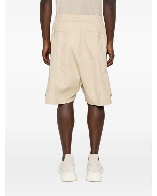 Rick Owens Natural Zip Drawstring Shorts for men