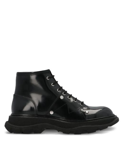 Alexander McQueen レザー アンクルブーツ Black