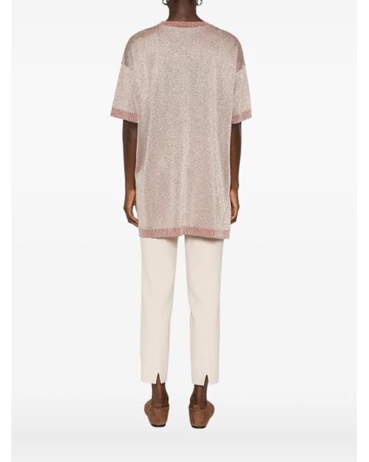 Missoni Pink Metallic-Effect Side-Split Top