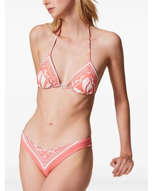 Twinset Pink Haut De Bikini À Bonnets Triangles