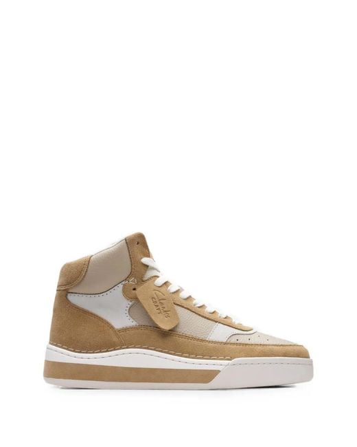 Clarks White Craft Court Panelled Sneakers for men