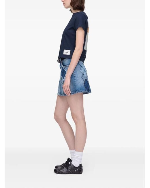 Marc Jacobs Blue Flower-Print Cotton T-Shirt