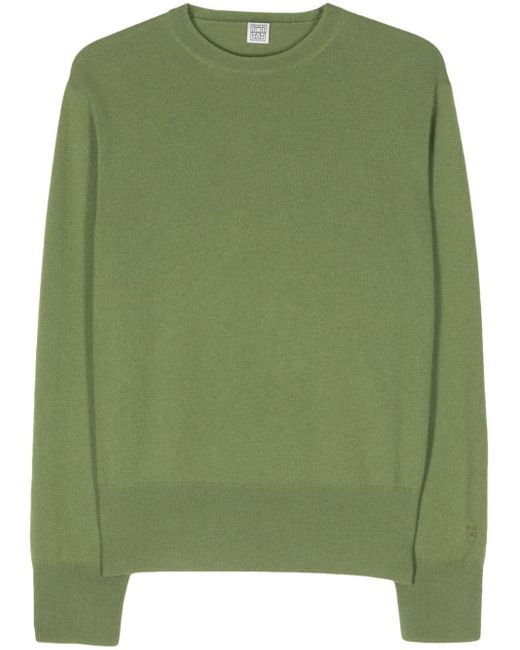 Totême  Green Cashmere Sweater With Round Neckline