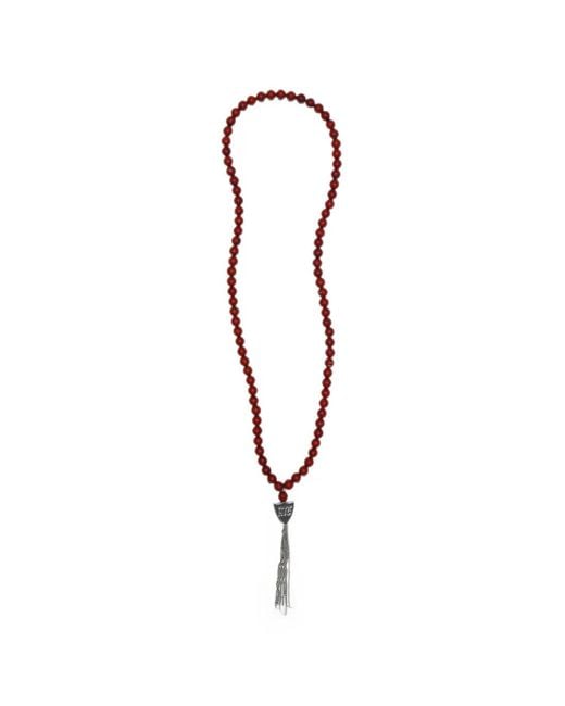 HTC White Mystery Shield Beaded Necklace for men