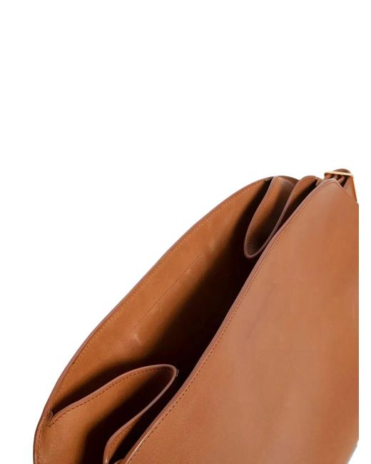 The Row Brown Leather Clutch Bag