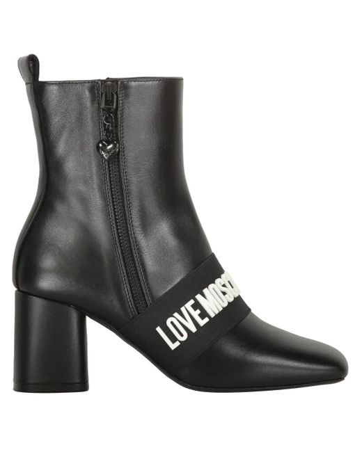 Love Moschino Black 70Mm Logo-Lettering Boots