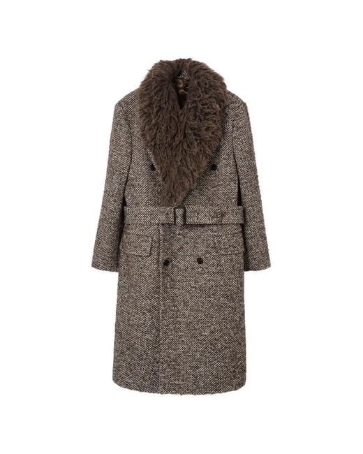 Burberry Brown Wool Mohair Blend Tailored Coat for men