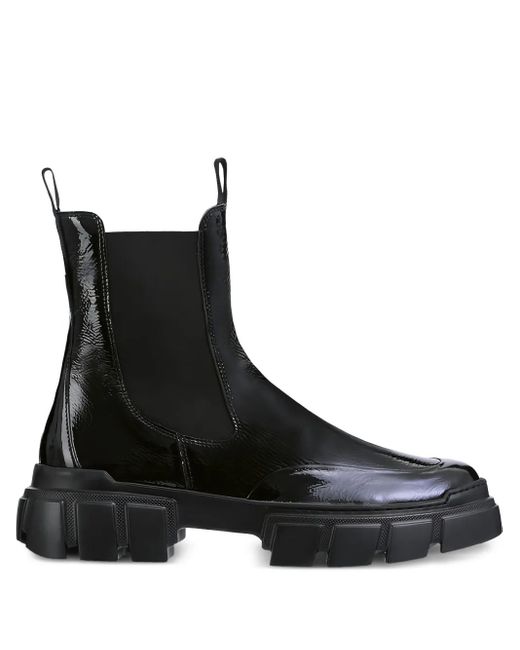 Högl Black Adventure Chunky-Sole Patent Ankle Boots