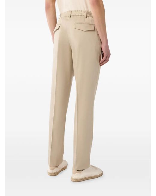 Lardini Natural Flat-Front Elasticated-Sides Trousers for men