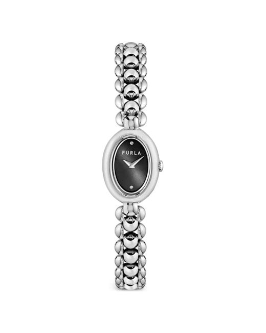 Furla White Oval Case 23Mm Watch