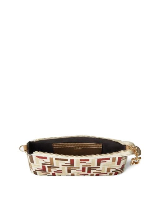 Fendi Clutch Met Ff-Monogram in het Natural