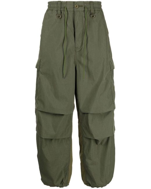 MASTERMIND WORLD Green Logo-print Cotton-blend Trousers for men