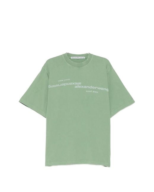 Alexander Wang Blue Mirrored Logo Tee