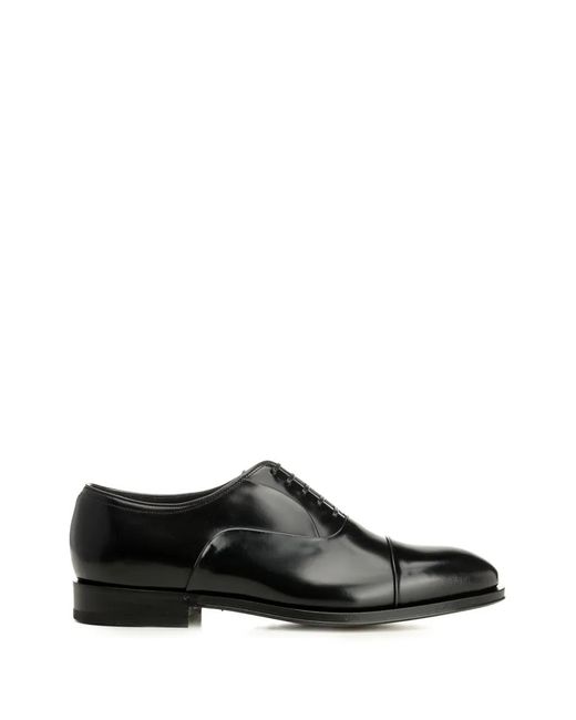 Ferragamo Black Oxford With Toe Cap for men