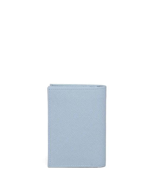 Prada Blue Small Logo-Plaque Wallet
