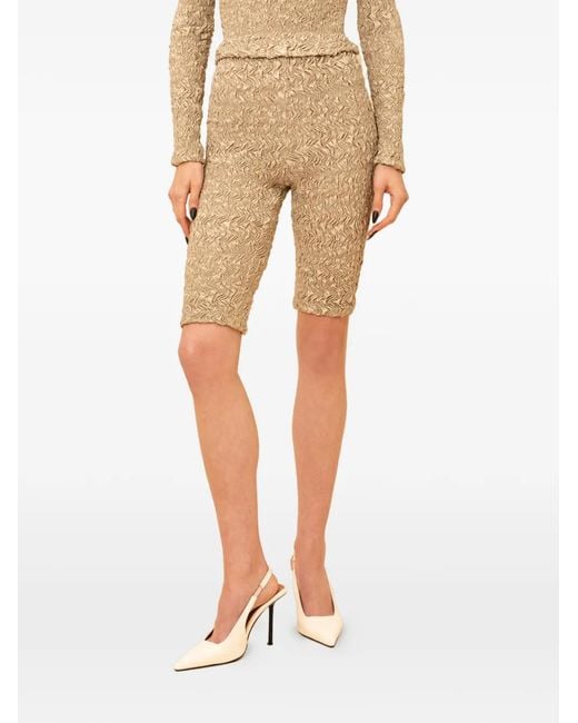 Contessa Mills Natural Blair Crinkled-Effect Shorts
