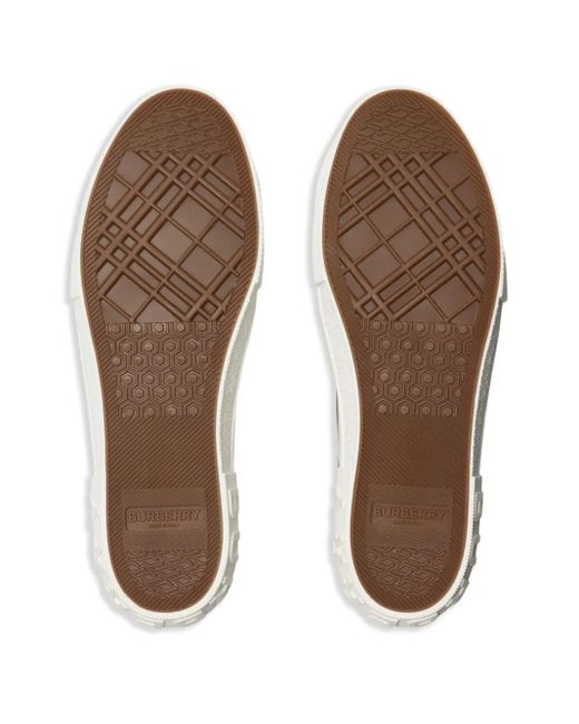メンズ Burberry チェック スニーカー Green
