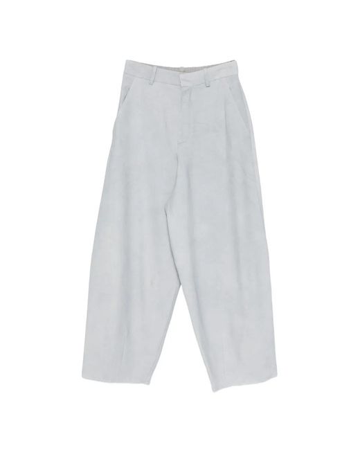 Alysi White Flat-Front Trousers
