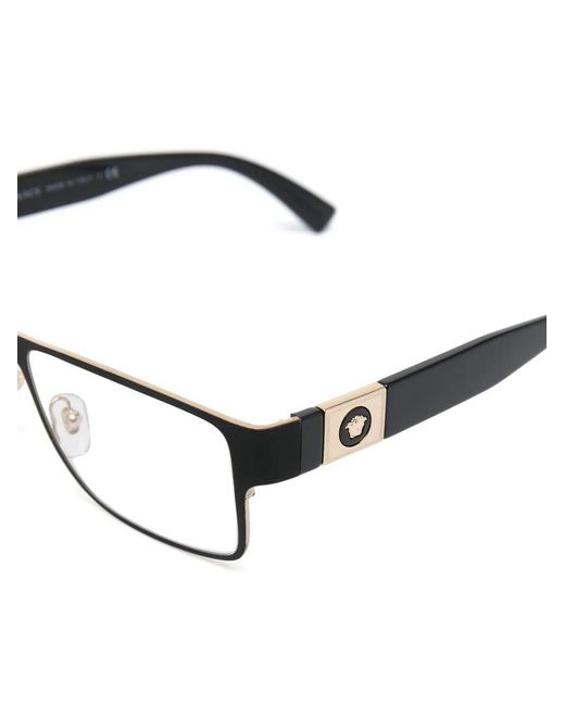 Versace Black Square-Frame Logo-Plaque Glasses for men