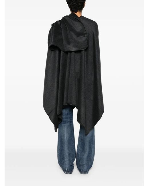 Totême  Black Flannel Piped Cape