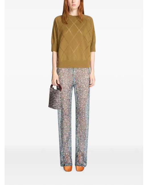 Dries Van Noten Blue Elasticated Silk Pants