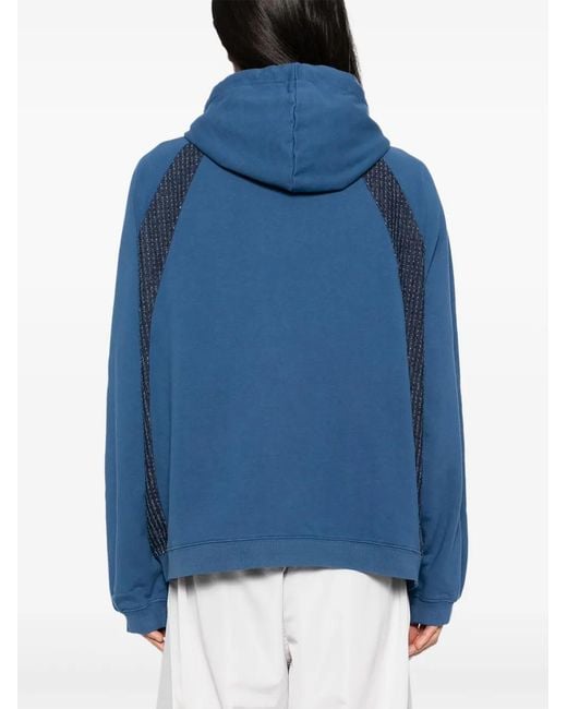 FIVE CM Blue Panelled Zip-Up Hoodie for men