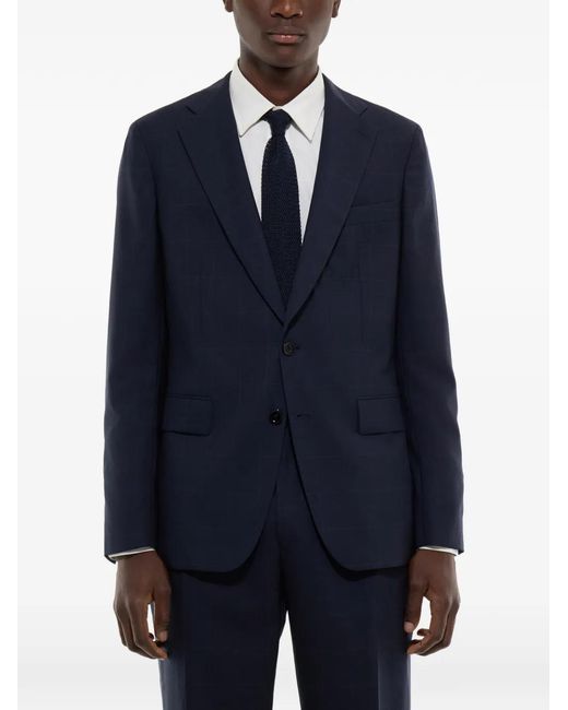 Fursac Blue Checked Dinner Suit for men