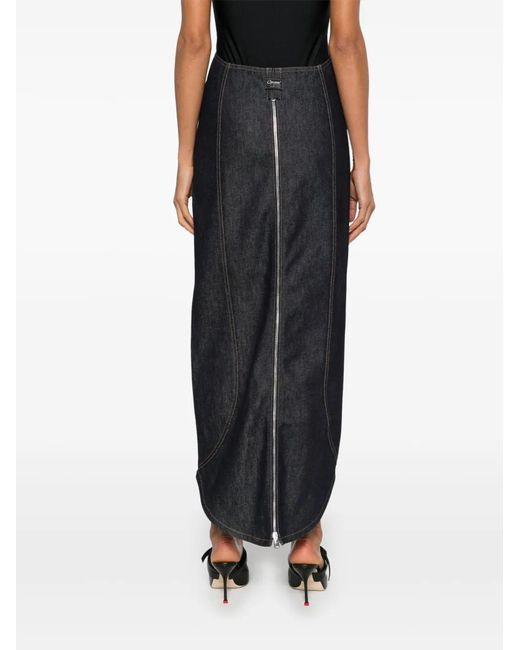 Coperni Black Denim Maxi Skirt