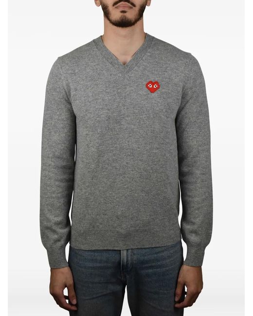 Comme des Garçons Gray Pull À Col V for men