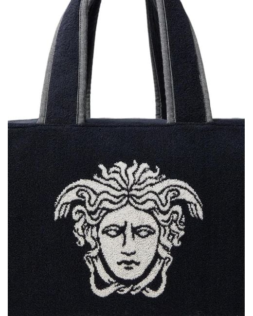 Versace Black Terry-Cloth Jacquard Gym Bag