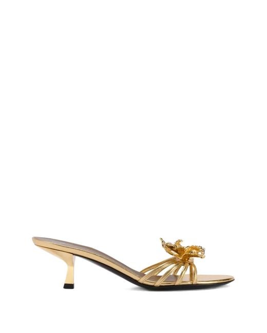 Giuseppe Zanotti Metallic Orchid-Motif Sandals