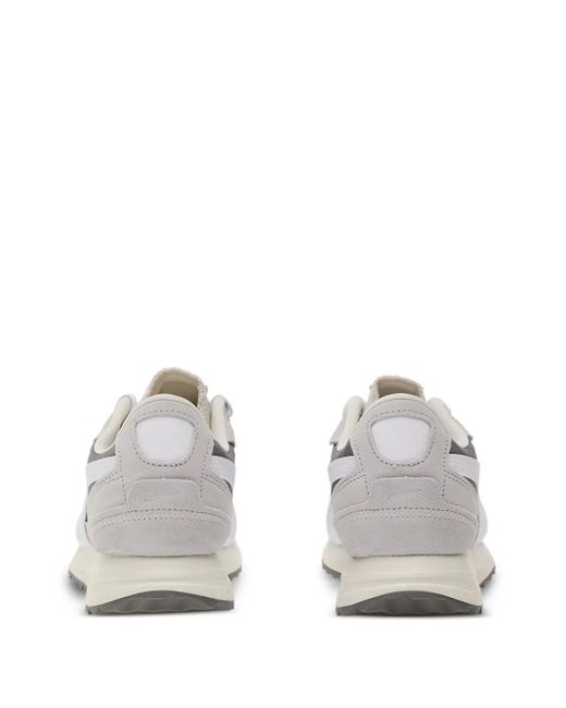 PUMA White Mesh-Panelled Sneakers for men
