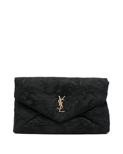 バッグ Louren flower jacquard clutch bag Saint Laurent Floral-Jacquard Clutch Bag in Black | Lyst