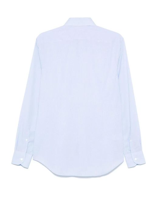 Corneliani White Houndstooth-Pattern Shirt for men