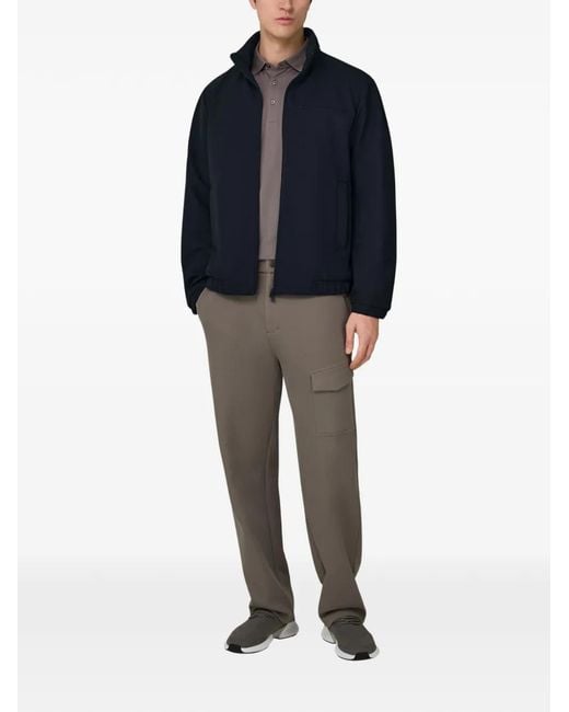 Boggi Blue Technical Fabric Bomber Jacket for men