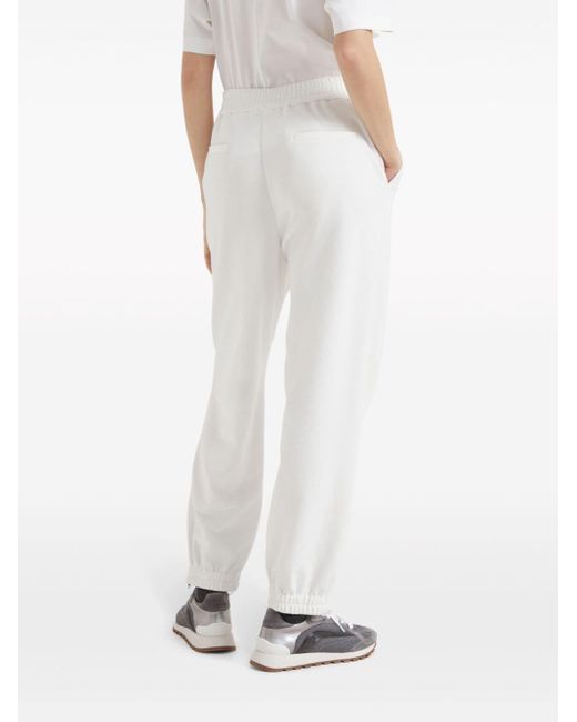 Pantalon de jogging à taille mi-haute Brunello Cucinelli en coloris White