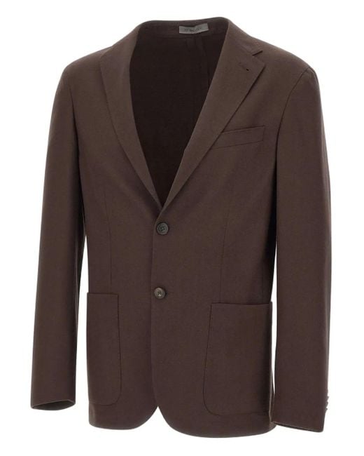 Corneliani Brown Two-Button Patch-Pocket Blazer for men