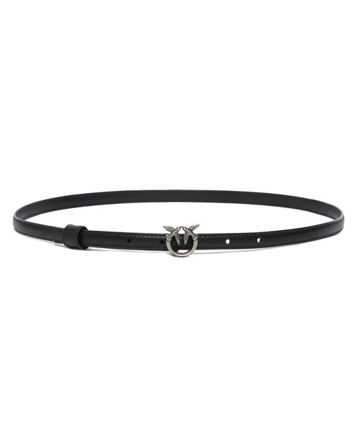 Pinko White Thin Belt With Love Birds Buckle