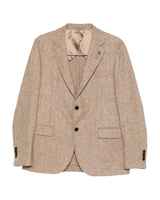 Lardini Natural Single-Breasted Suit for men