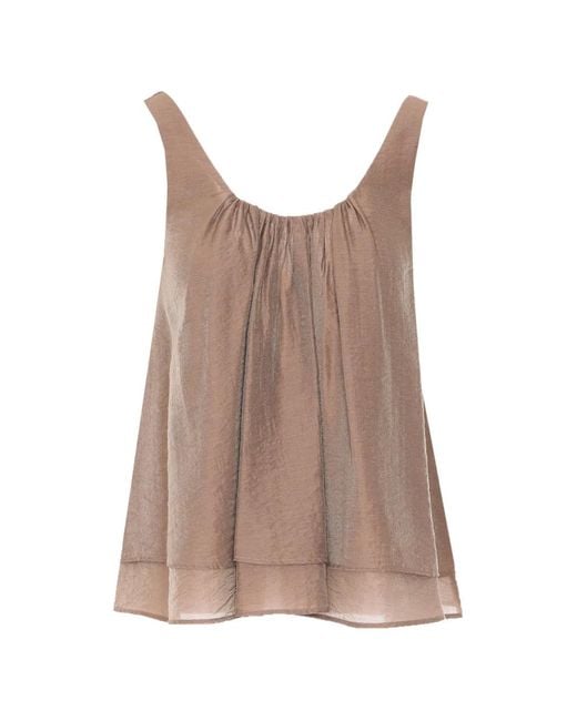 Elle Brown Draped-Detail Top