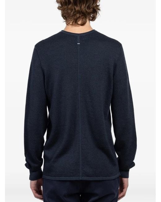 Rag & Bone Blue Gregory Waffle-Knit Sweater for men