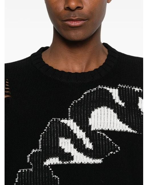MADFRENZY Black Cortex Crew-Neck Sweater for men