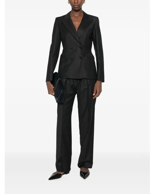 Blazé Milano Black Pinstriped Double-Breasted Jacket