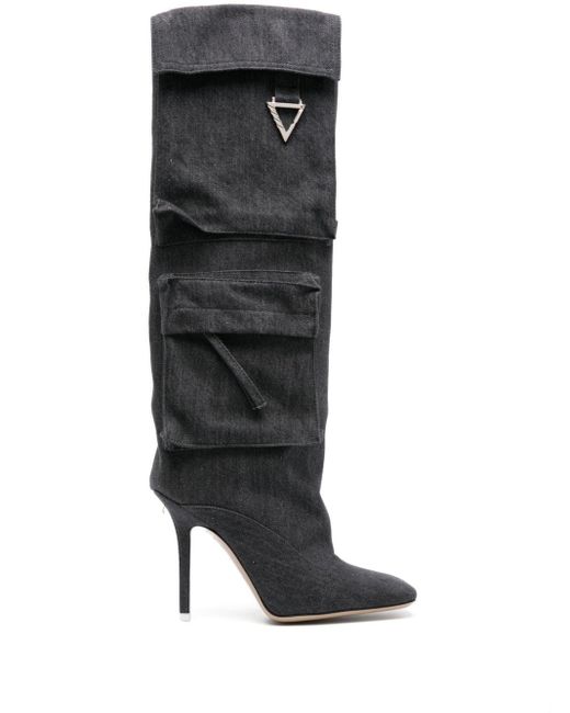 The Attico Black Sienna 105mm Denim Boots