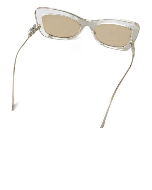 Occhiali Da Sole Cat-Eye Con Decorazione di Dolce & Gabbana in Natural