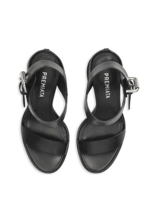 Premiata Black Strappy Block-Heel Sandals