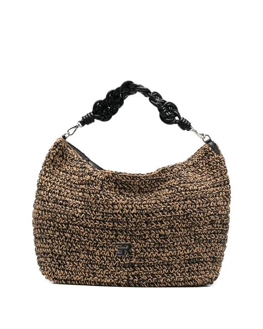 ERMANNO FIRENZE Brown Anika Braided-Handle Shoulder Bag