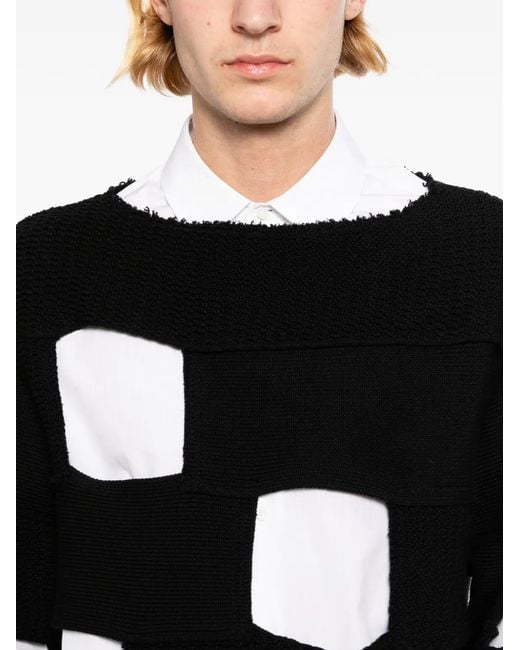 Comme des Garçons Black Openwork Design Jumper for men