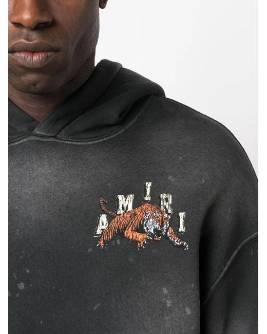 Amiri Black Vintage Tiger Hoodie for men